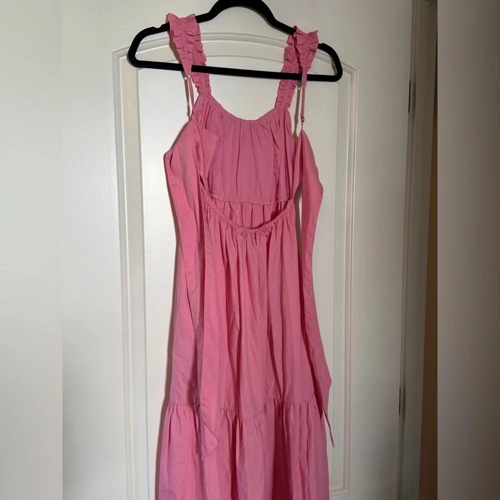 Abercrombie & Fitch Bow Back Poplin Maxi Dress
